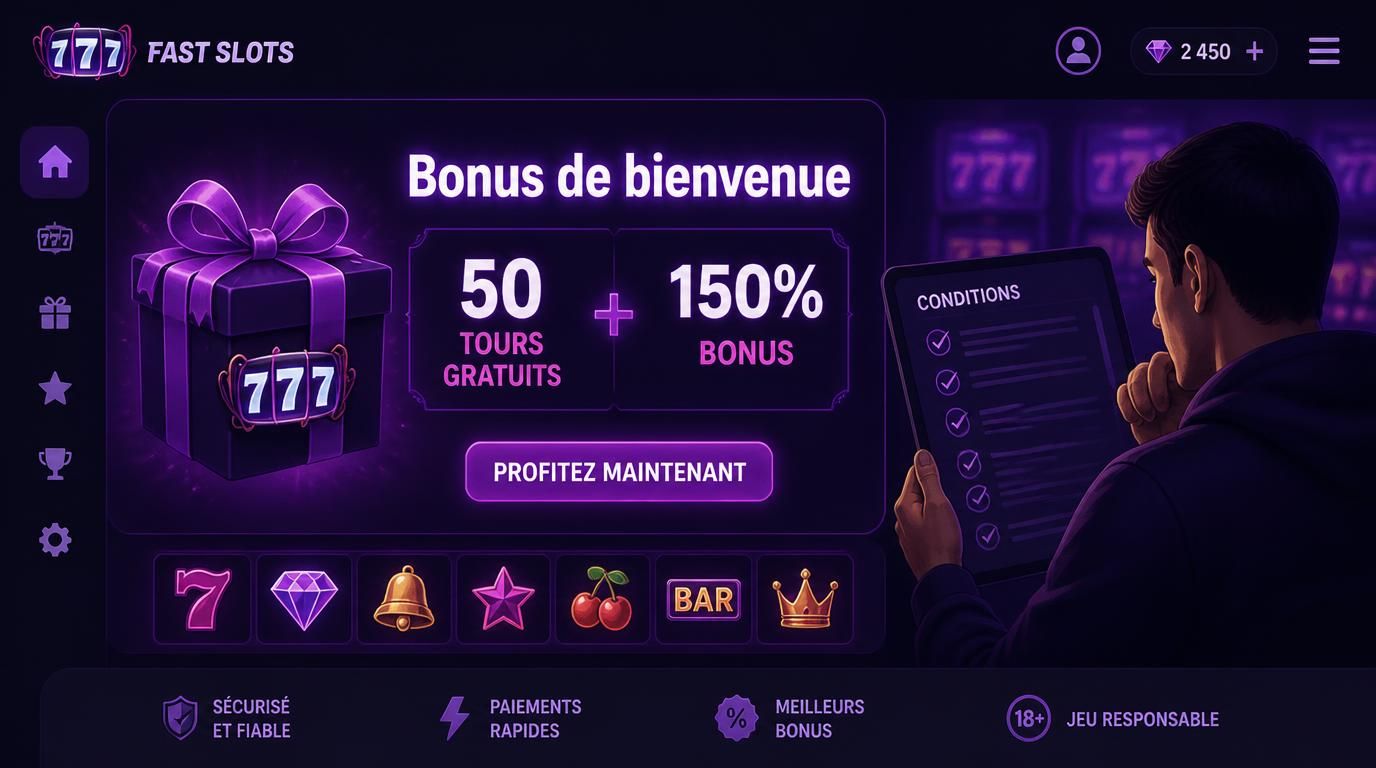 Gros bonus et tours gratuits pour nouveaux joueurs